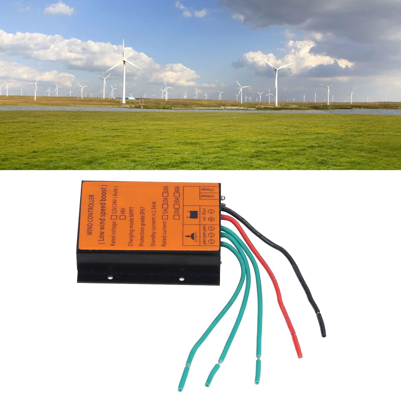 Wind Charge Controller 48V 600W MPPT Low Voltage Charging IP67 Protection Step Up Wind Energy Controllers 10A