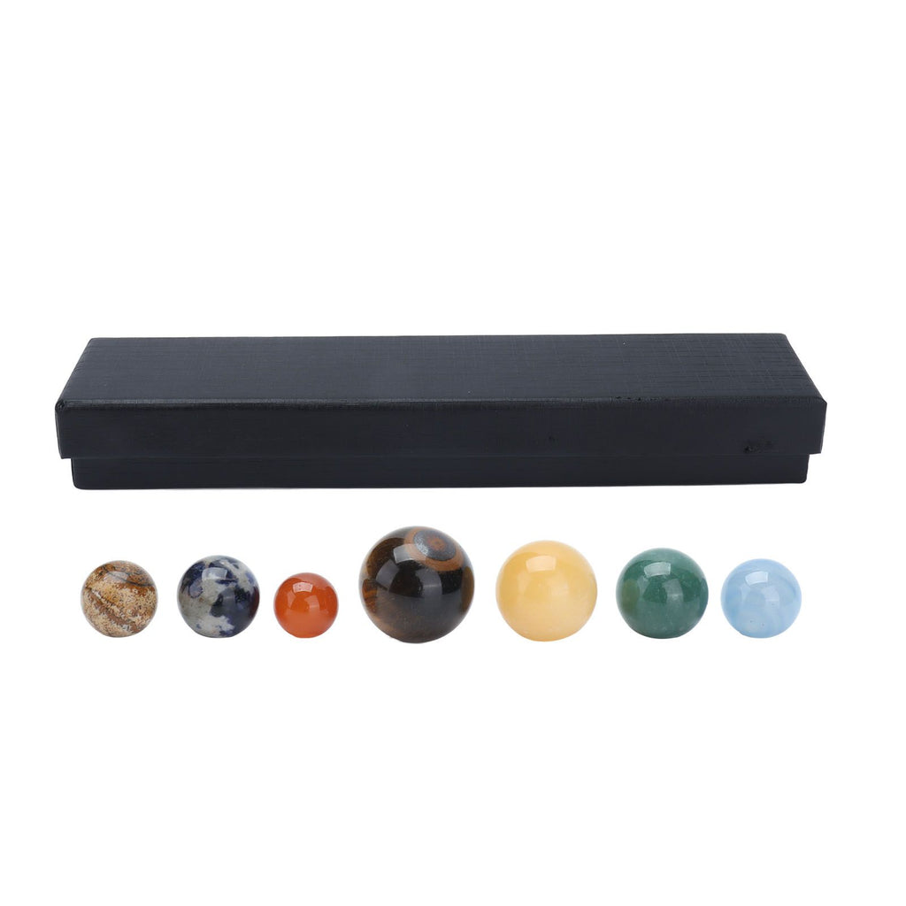 8 Planets Crystal Ornament Home Desktop Sphere Galactic Planets Decoration for Healing Meditation