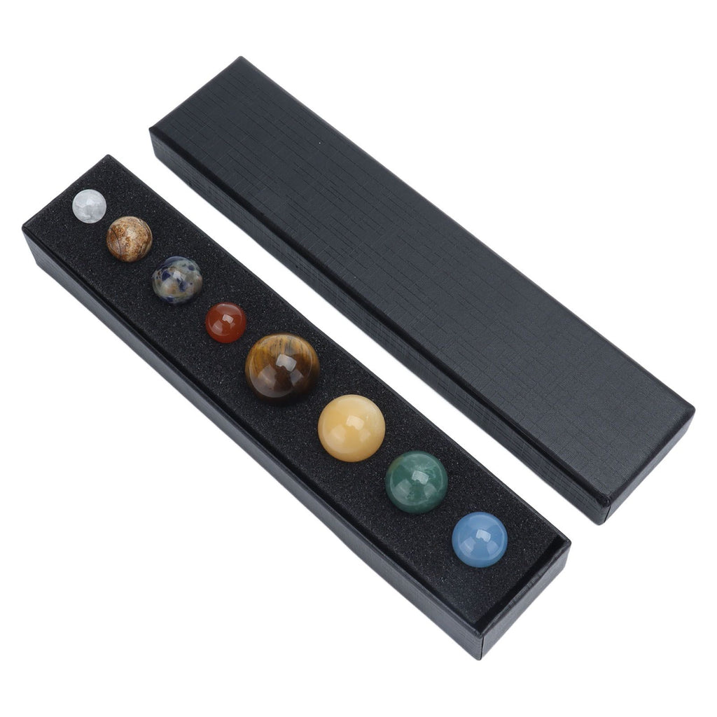 8 Planets Crystal Ornament Home Desktop Sphere Galactic Planets Decoration for Healing Meditation