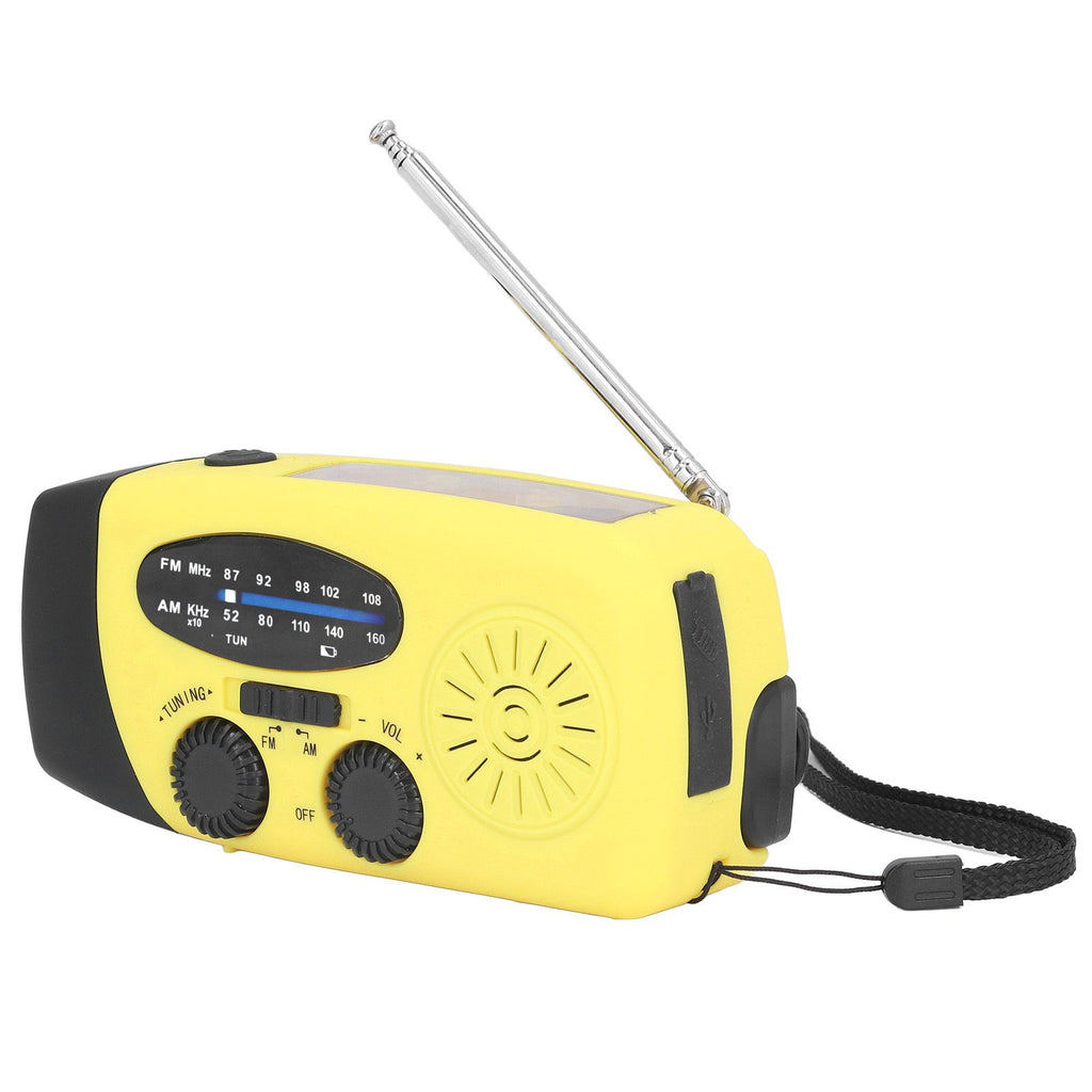 Hand Crank Solar Radio Multifunctional Emergency Radio LED Radio with Flashlight for Outdoor CampingYellow Europe