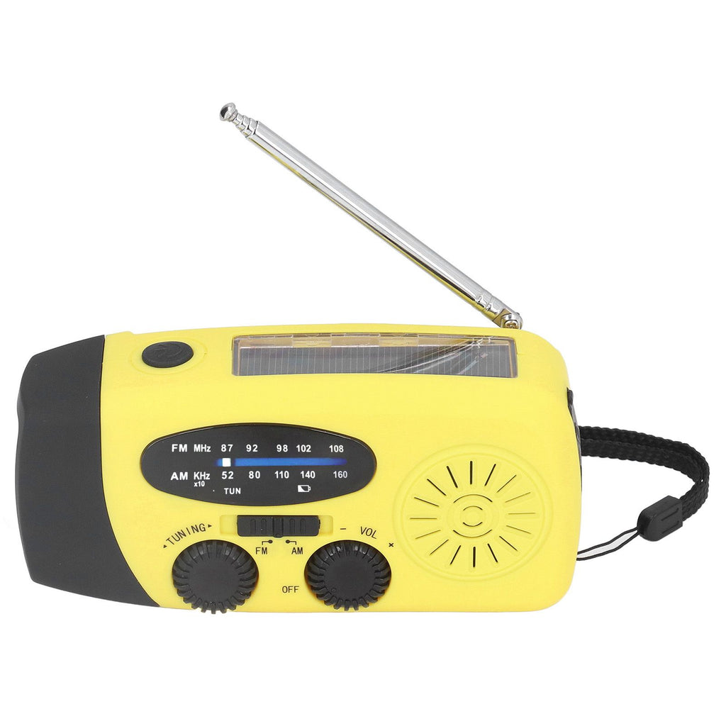 Hand Crank Solar Radio Multifunctional Emergency Radio LED Radio with Flashlight for Outdoor CampingYellow Europe