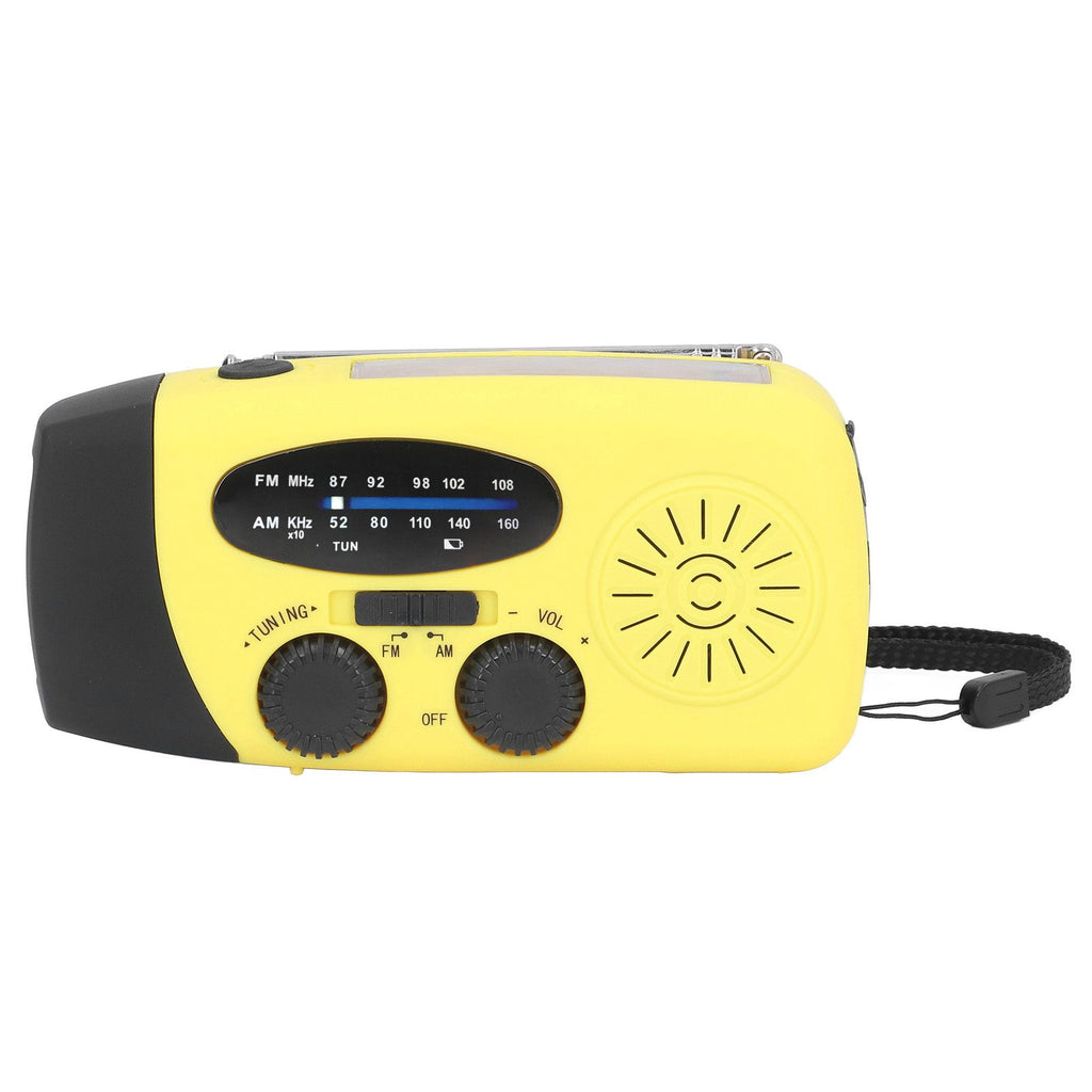 Hand Crank Solar Radio Multifunctional Emergency Radio LED Radio with Flashlight for Outdoor CampingYellow Europe