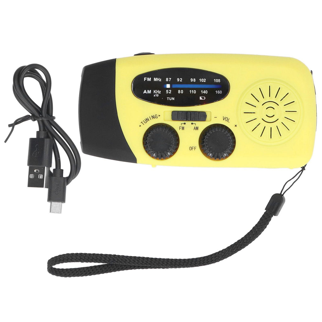 Hand Crank Solar Radio Multifunctional Emergency Radio LED Radio with Flashlight for Outdoor CampingYellow Europe