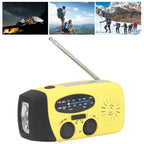 Hand Crank Solar Radio Multifunctional Emergency Radio LED Radio with Flashlight for Outdoor CampingYellow Europe