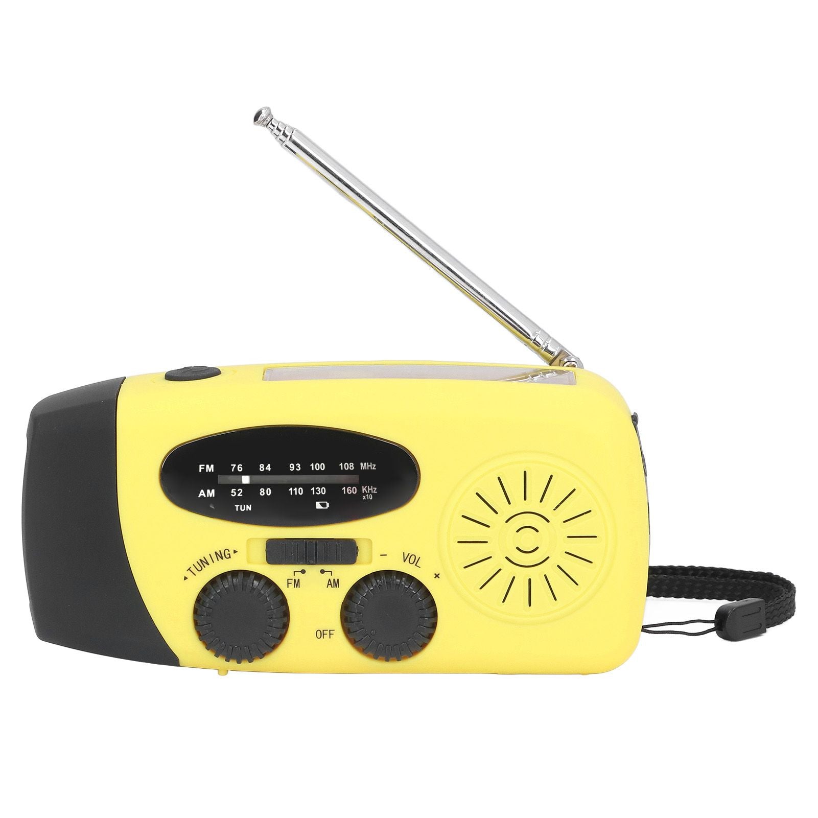 Hand Crank Solar Radio Multifunctional Emergency Radio LED Radio with Flashlight for Outdoor CampingYellow Japanese
