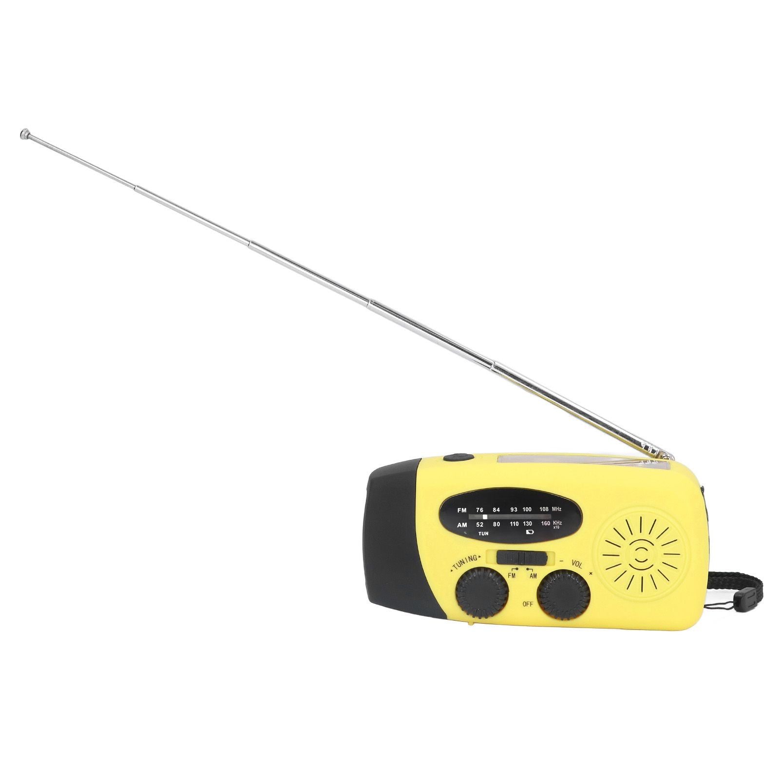 Hand Crank Solar Radio Multifunctional Emergency Radio LED Radio with Flashlight for Outdoor CampingYellow Japanese