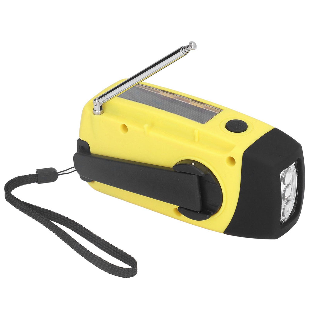 Hand Crank Solar Radio Multifunctional Emergency Radio LED Radio with Flashlight for Outdoor CampingYellow Japanese