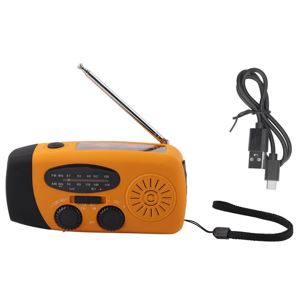 Hand Crank Solar Radio Multifunctional Emergency Radio LED Radio with Flashlight for Outdoor CampingOrange Europe