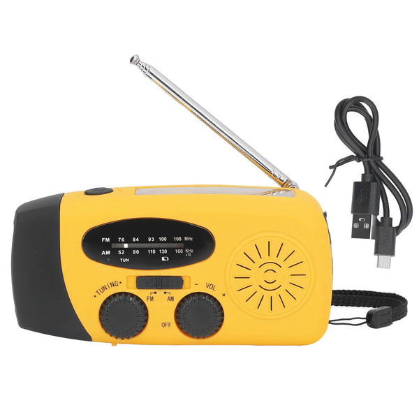 Hand Crank Solar Radio Multifunctional Emergency Radio LED Radio with Flashlight for Outdoor CampingOrange Japanese