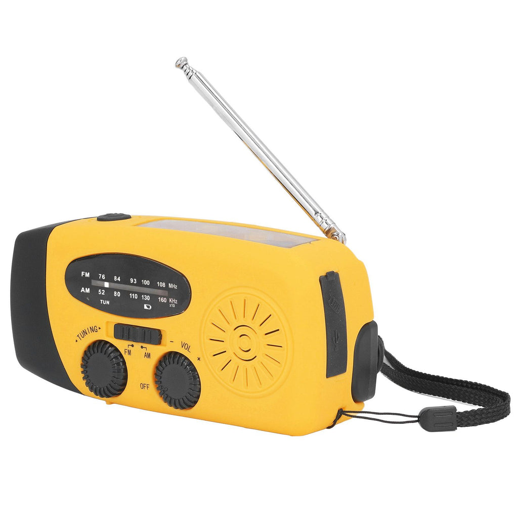 Hand Crank Solar Radio Multifunctional Emergency Radio LED Radio with Flashlight for Outdoor CampingOrange Japanese