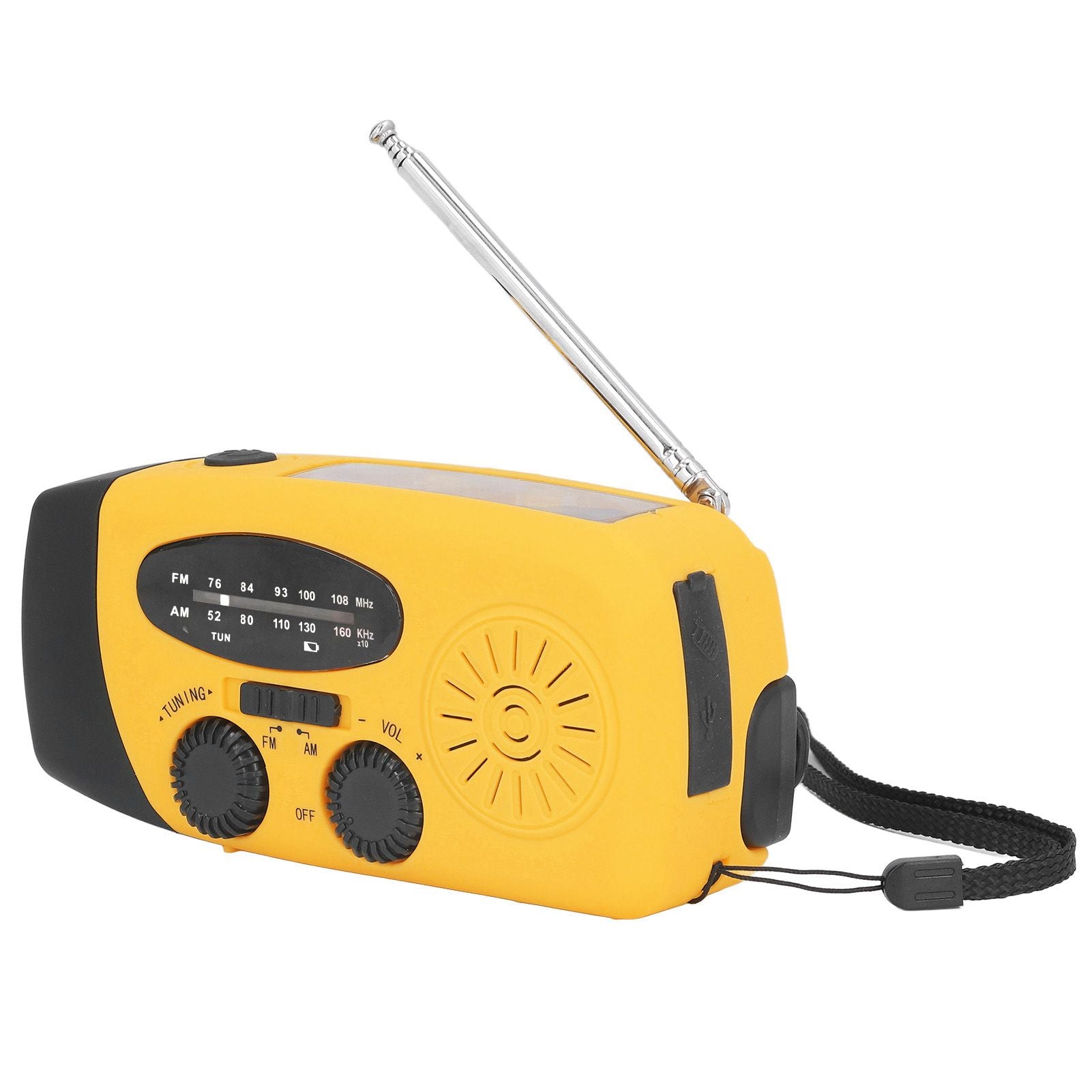 Hand Crank Solar Radio Multifunctional Emergency Radio LED Radio with Flashlight for Outdoor CampingOrange Japanese