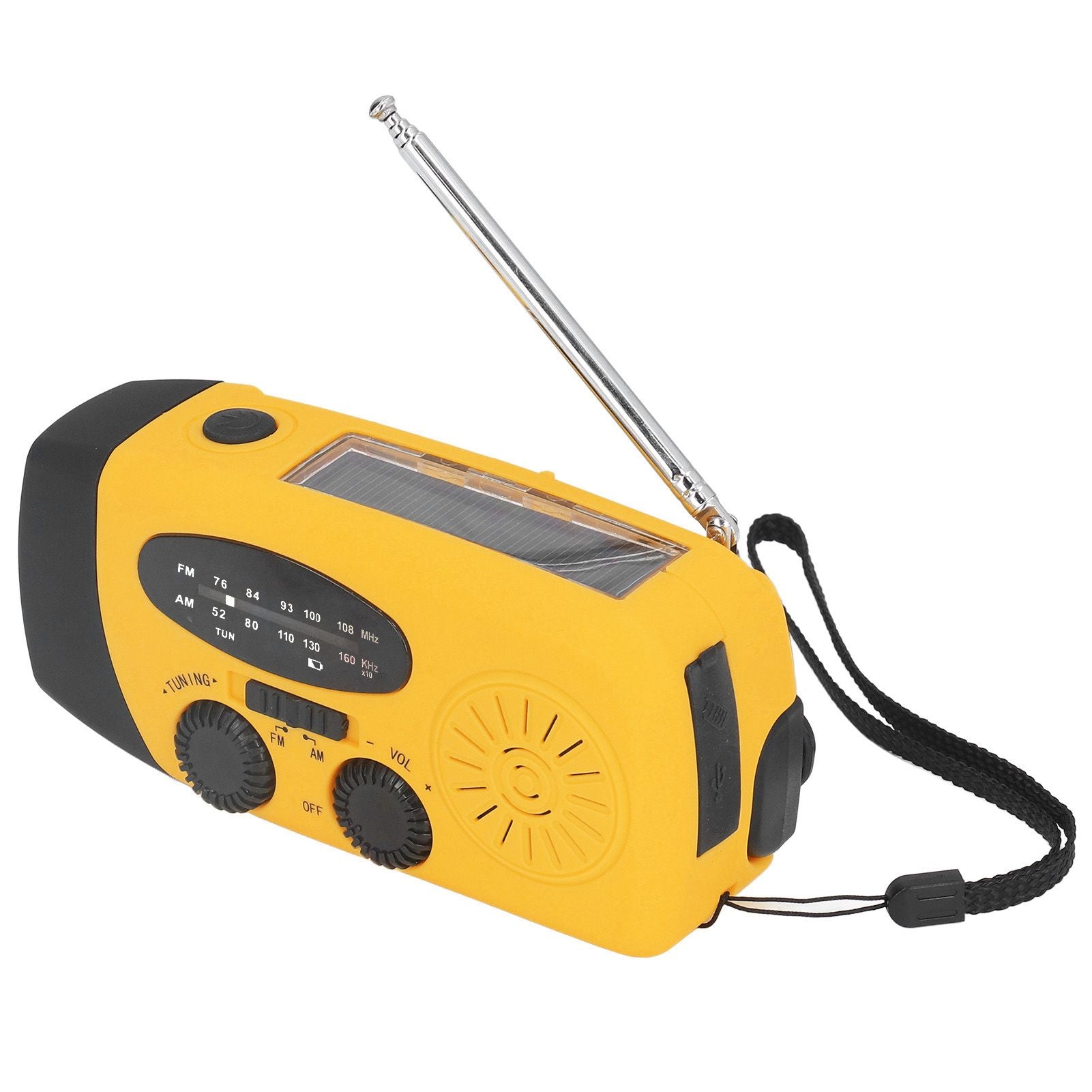 Hand Crank Solar Radio Multifunctional Emergency Radio LED Radio with Flashlight for Outdoor CampingOrange Japanese
