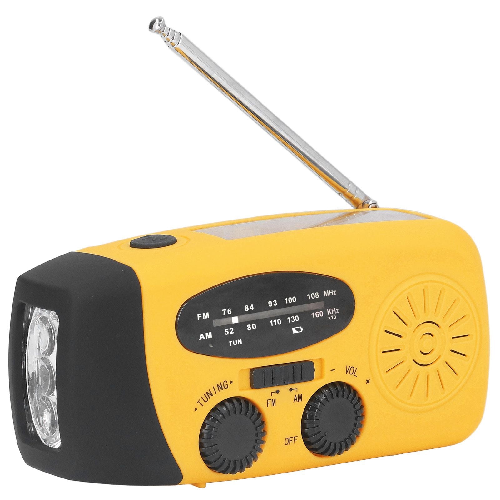 Hand Crank Solar Radio Multifunctional Emergency Radio LED Radio with Flashlight for Outdoor CampingOrange Japanese