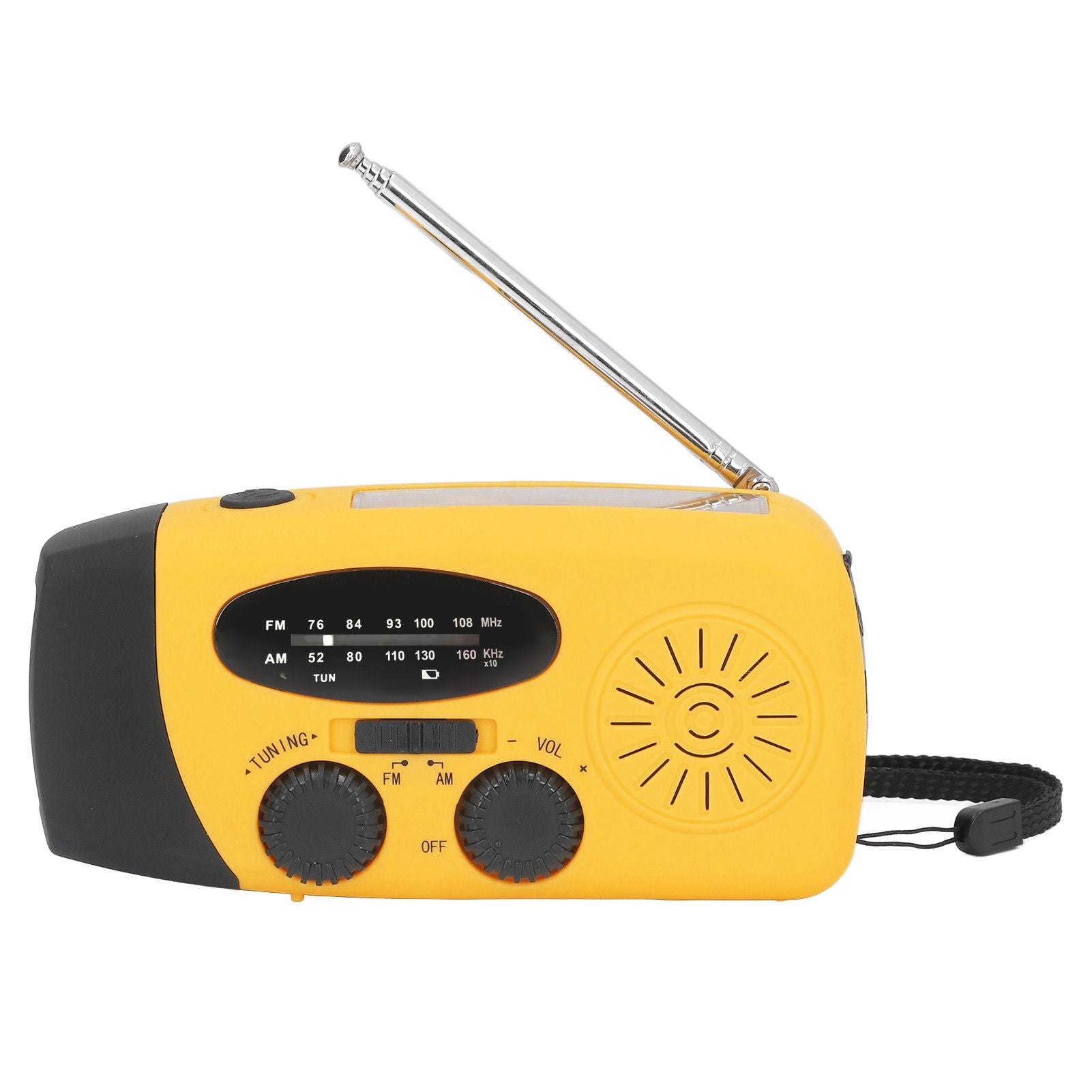 Hand Crank Solar Radio Multifunctional Emergency Radio LED Radio with Flashlight for Outdoor CampingOrange Japanese