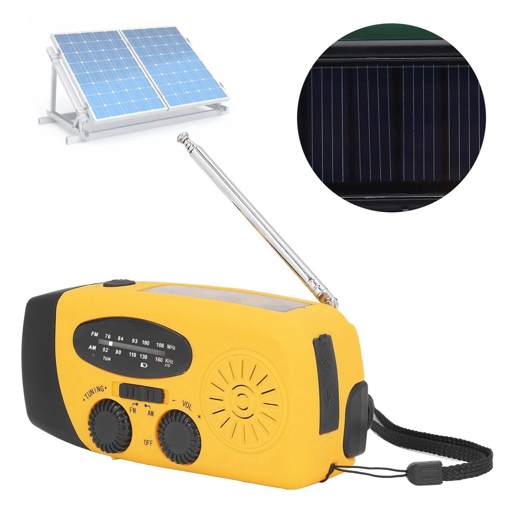 Hand Crank Solar Radio Multifunctional Emergency Radio LED Radio with Flashlight for Outdoor CampingOrange Japanese