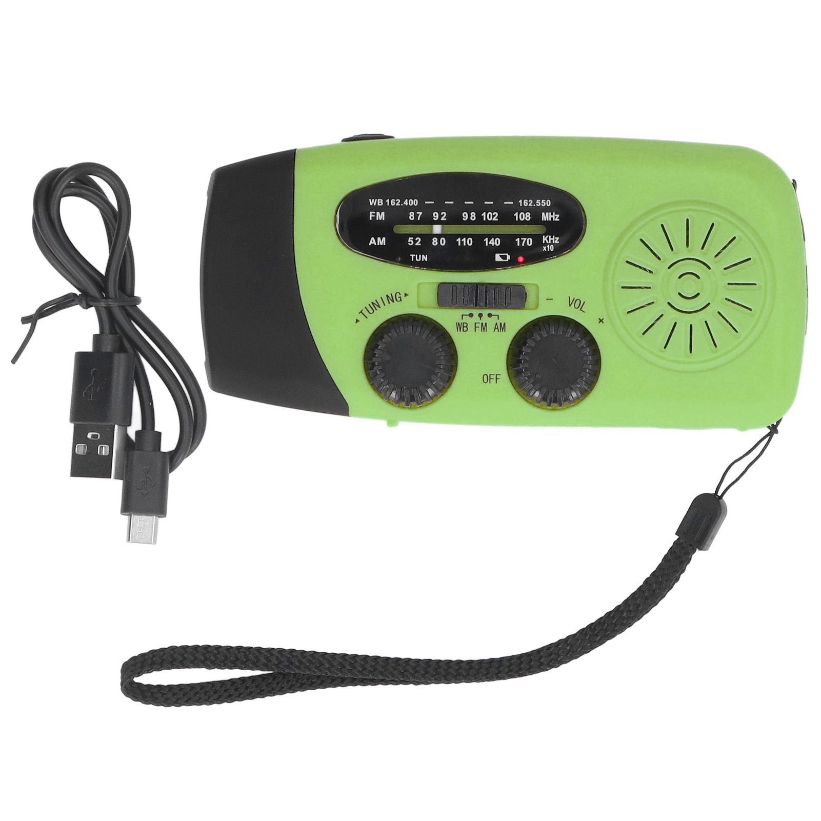 Hand Crank Solar Radio Multifunctional Emergency Radio LED Radio with Flashlight for Outdoor CampingGreen America