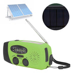 Hand Crank Solar Radio Multifunctional Emergency Radio LED Radio with Flashlight for Outdoor CampingGreen America