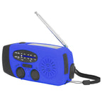 Hand Crank Solar Radio Multifunctional Emergency Radio LED Radio with Flashlight for Outdoor CampingBlue Europe