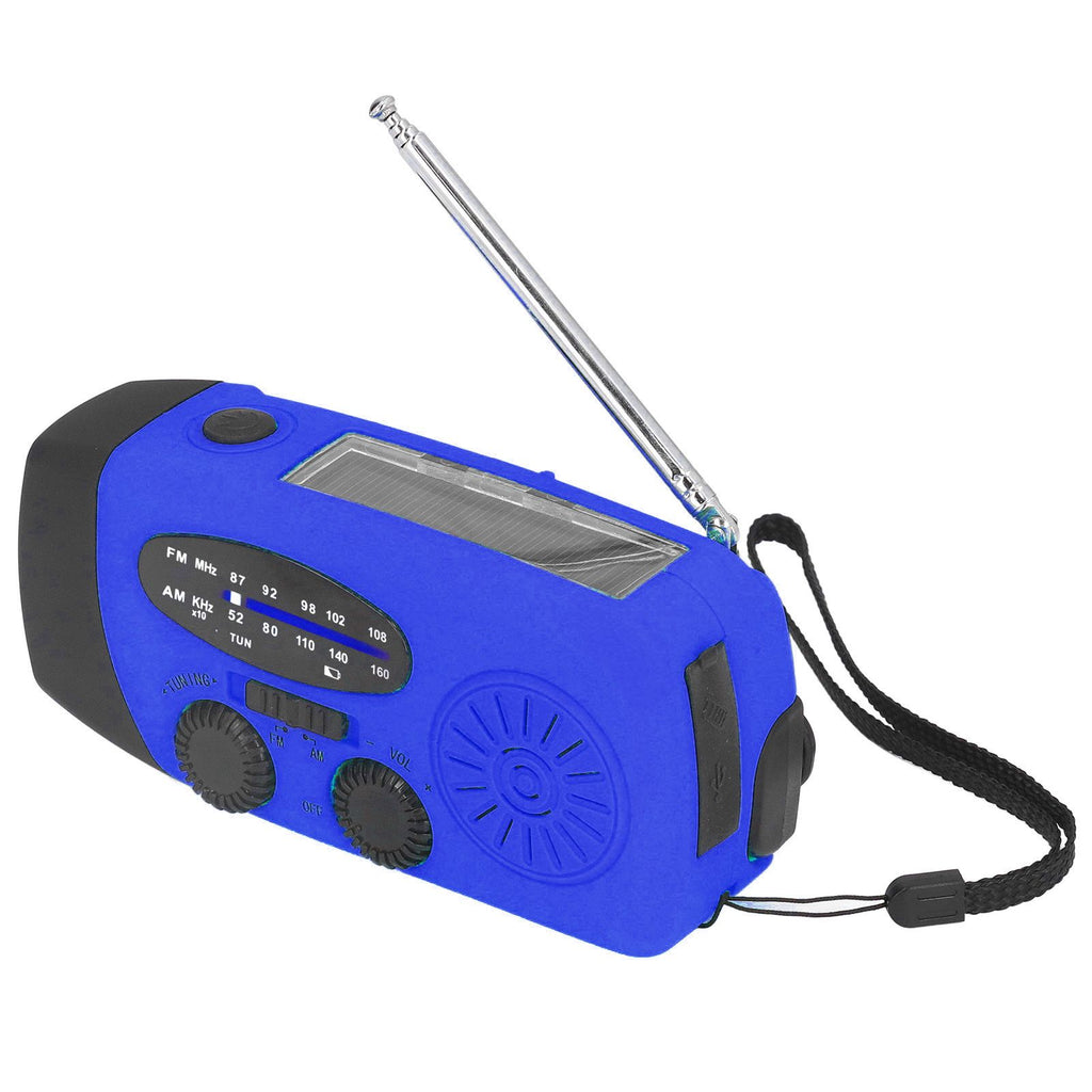 Hand Crank Solar Radio Multifunctional Emergency Radio LED Radio with Flashlight for Outdoor CampingBlue Europe