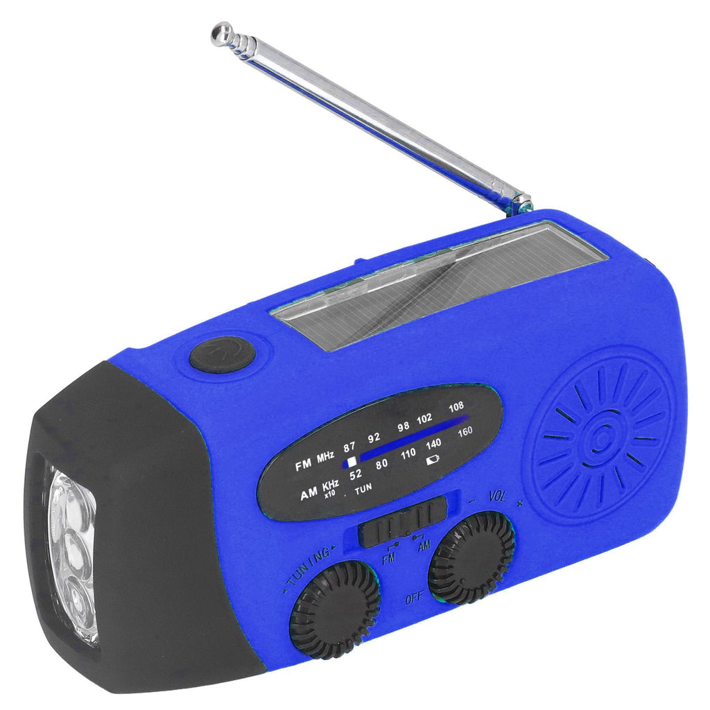 Hand Crank Solar Radio Multifunctional Emergency Radio LED Radio with Flashlight for Outdoor CampingBlue Europe