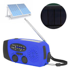 Hand Crank Solar Radio Multifunctional Emergency Radio LED Radio with Flashlight for Outdoor CampingBlue Europe