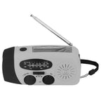 Hand Crank Solar Radio Multifunctional Emergency Radio LED Radio with Flashlight for Outdoor CampingSilver Gray America