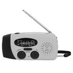 Hand Crank Solar Radio Multifunctional Emergency Radio LED Radio with Flashlight for Outdoor CampingSilver Gray America