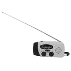 Hand Crank Solar Radio Multifunctional Emergency Radio LED Radio with Flashlight for Outdoor CampingSilver Gray America