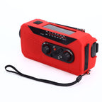 Emergency Radio Hand Power Generation Solar Radio with LED Flashlight 2000mah Charging for Camping HikingRed EU Type