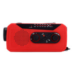 Emergency Radio Hand Power Generation Solar Radio with LED Flashlight 2000mah Charging for Camping HikingRed EU Type