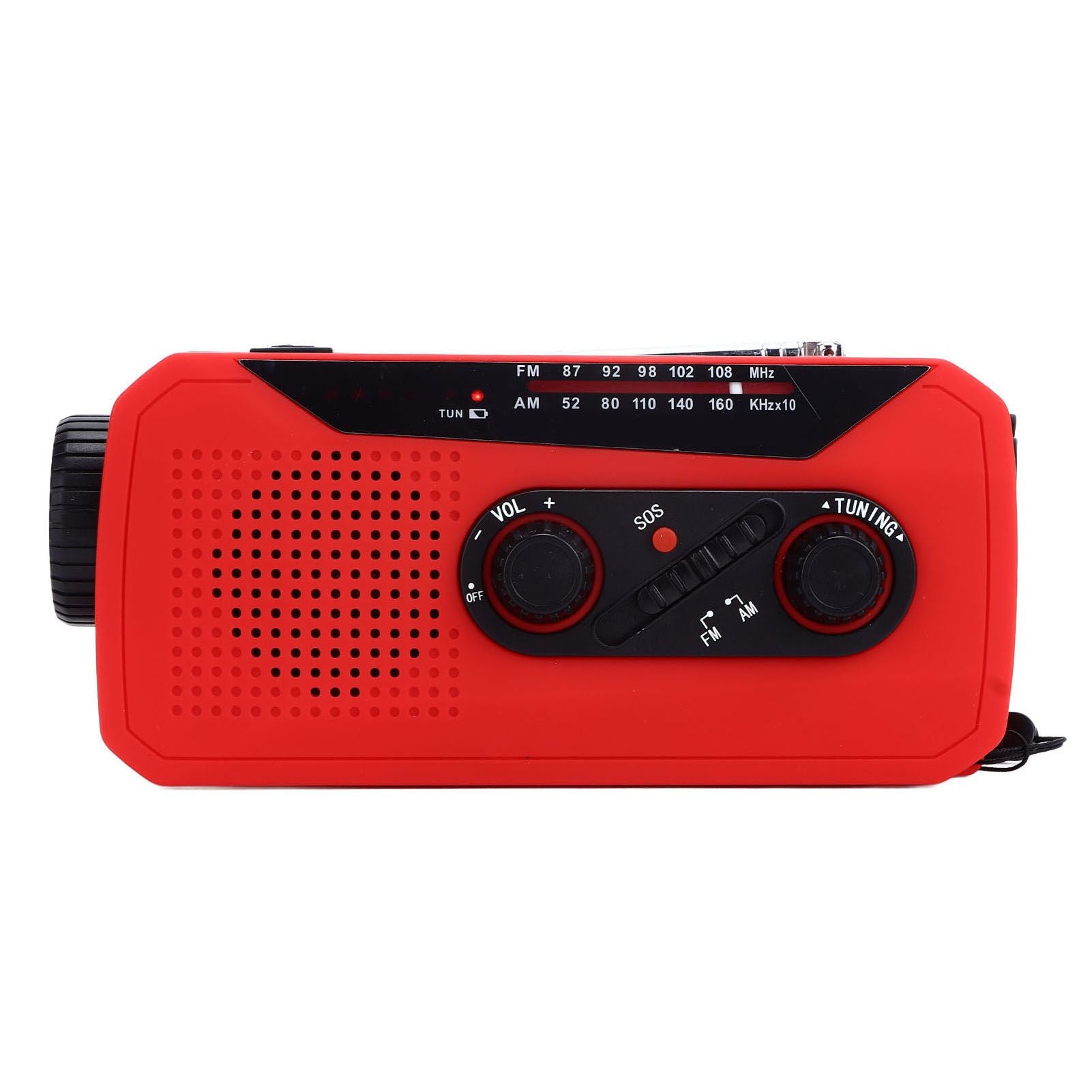 Emergency Radio Hand Power Generation Solar Radio with LED Flashlight 2000mah Charging for Camping HikingRed EU Type