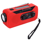Emergency Radio Hand Power Generation Solar Radio with LED Flashlight 2000mah Charging for Camping HikingRed EU Type