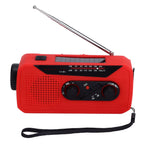 Emergency Radio Hand Power Generation Solar Radio with LED Flashlight 2000mah Charging for Camping HikingRed EU Type