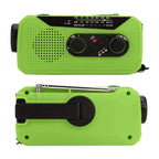 Emergency Radio Hand Power Generation Solar Radio with LED Flashlight 2000mah Charging for Camping HikingGreen US Type
