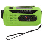 Emergency Radio Hand Power Generation Solar Radio with LED Flashlight 2000mah Charging for Camping HikingGreen US Type