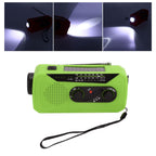 Emergency Radio Hand Power Generation Solar Radio with LED Flashlight 2000mah Charging for Camping HikingGreen US Type