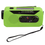 Emergency Radio Hand Power Generation Solar Radio with LED Flashlight 2000mah Charging for Camping HikingGreen EU Type