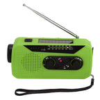 Emergency Radio Hand Power Generation Solar Radio with LED Flashlight 2000mah Charging for Camping HikingGreen EU Type