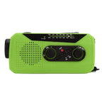Emergency Radio Hand Power Generation Solar Radio with LED Flashlight 2000mah Charging for Camping HikingGreen EU Type