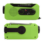 Emergency Radio Hand Power Generation Solar Radio with LED Flashlight 2000mah Charging for Camping HikingGreen EU Type