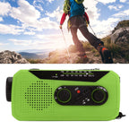 Emergency Radio Hand Power Generation Solar Radio with LED Flashlight 2000mah Charging for Camping HikingGreen EU Type