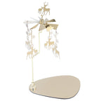 Candle Holder Round Triangle Tray Romantic European Style Stainless Steel Rotating Aromatherapy Wind Chime Candle Holder Snowflake Deer