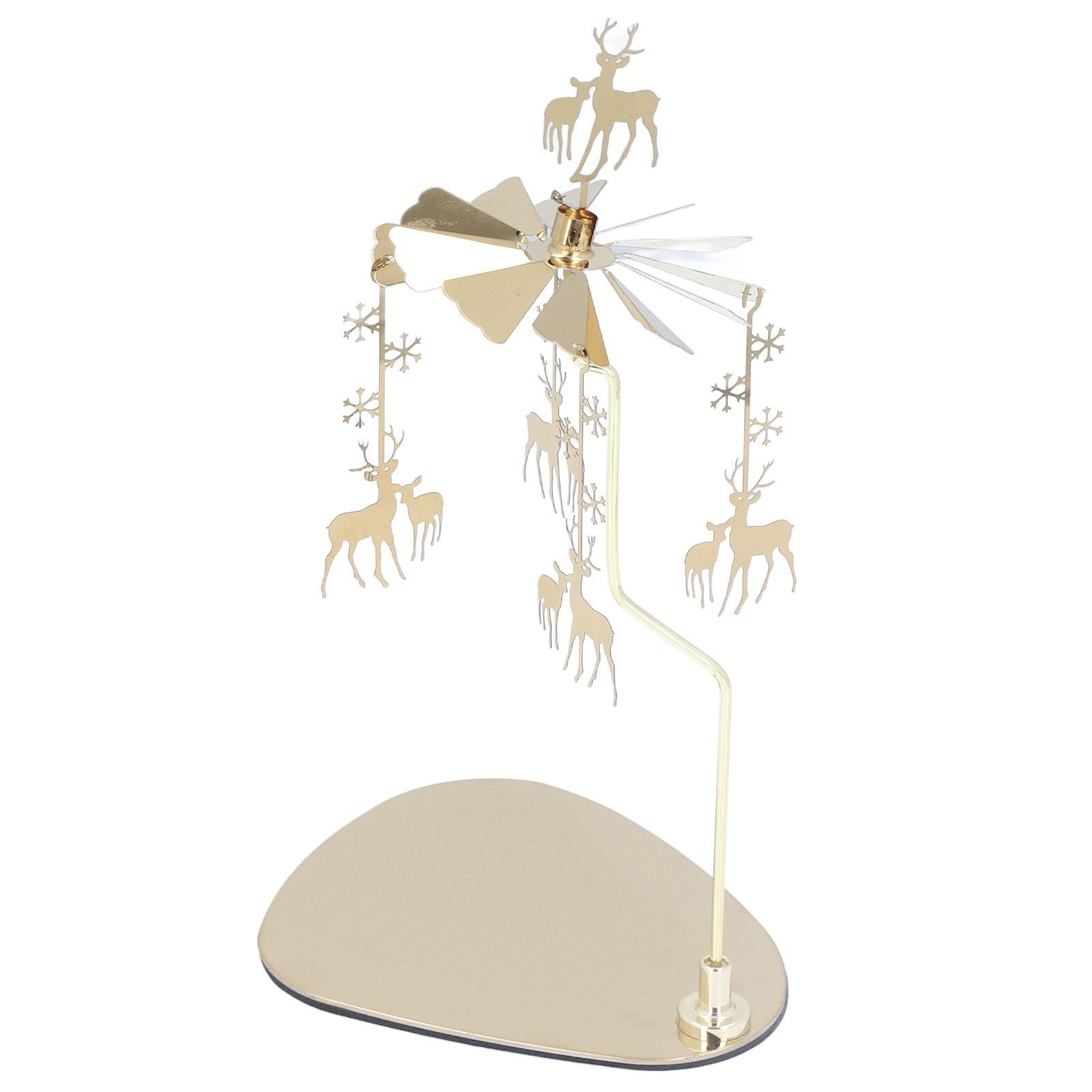 Candle Holder Round Triangle Tray Romantic European Style Stainless Steel Rotating Aromatherapy Wind Chime Candle Holder Snowflake Deer