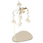 Candle Holder Round Triangle Tray Romantic European Style Stainless Steel Rotating Aromatherapy Wind Chime Candle Holder Snowflake Deer