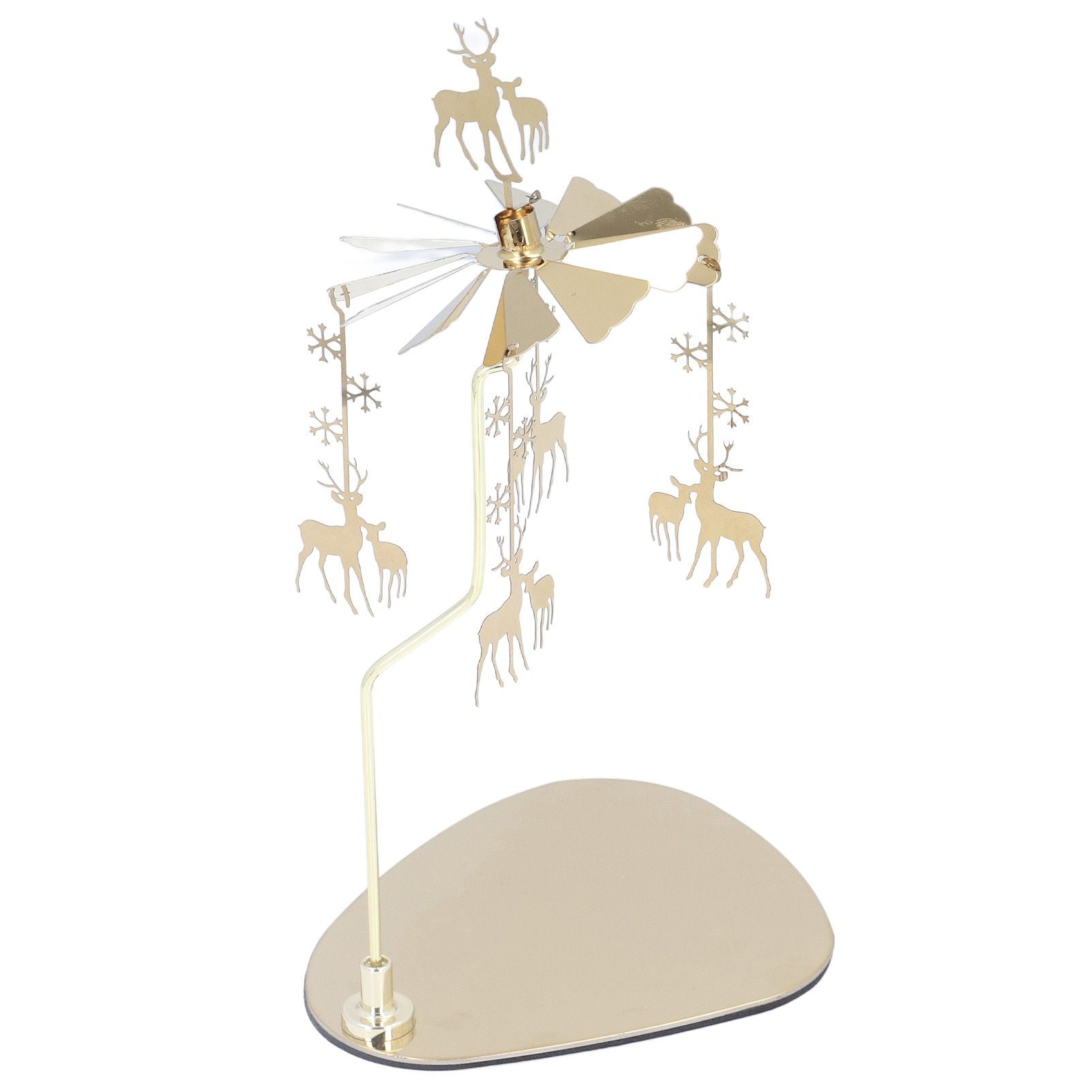 Candle Holder Round Triangle Tray Romantic European Style Stainless Steel Rotating Aromatherapy Wind Chime Candle Holder Snowflake Deer