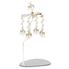 Candle Holder Round Triangle Tray Romantic European Style Stainless Steel Rotating Aromatherapy Wind Chime Candle Holder Snowflake Deer