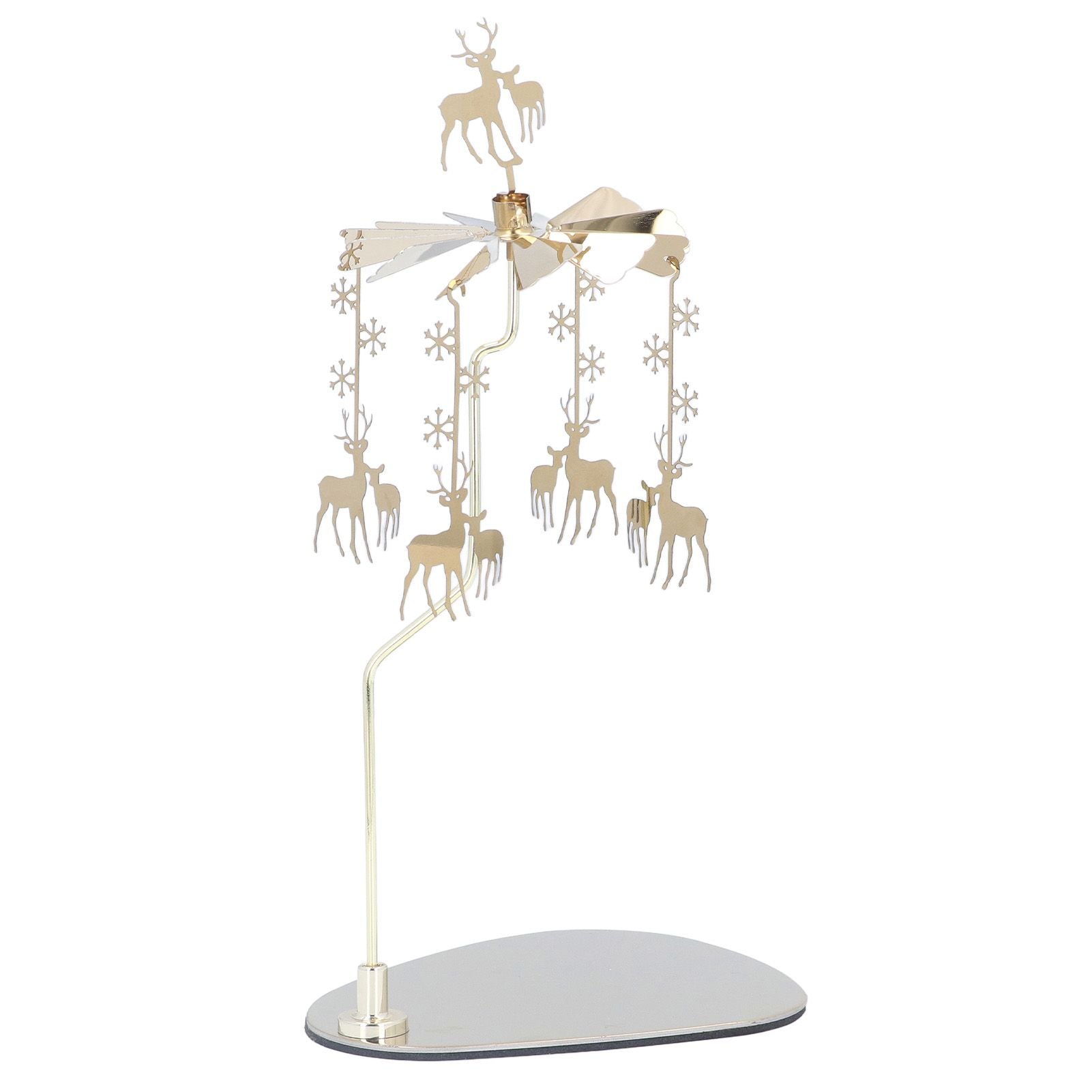 Candle Holder Round Triangle Tray Romantic European Style Stainless Steel Rotating Aromatherapy Wind Chime Candle Holder Snowflake Deer