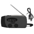 Hand Crank Solar Radio with LED Flashlight Portable FM AM WB USB Radio for Emergency Disaster PreventionBlack Japanese