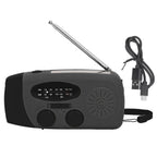 Hand Crank Solar Radio with LED Flashlight Portable FM AM WB USB Radio for Emergency Disaster PreventionBlack Japanese