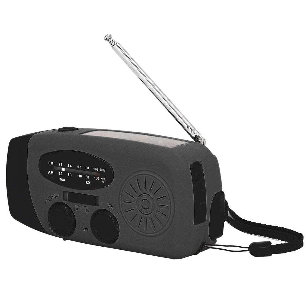 Hand Crank Solar Radio with LED Flashlight Portable FM AM WB USB Radio for Emergency Disaster PreventionBlack Japanese